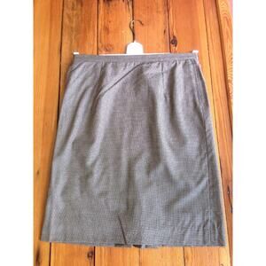 Escada 100% Wool Lined Houndstooth Straight Pencil Skirt w/ Pockets 34" Waist L